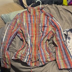 Colorful Plaid Button-Up Shirt